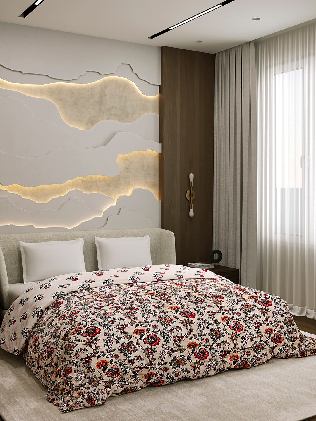 Printed Double Bed 3 Ply Comforter for AC Room - (Marvella)