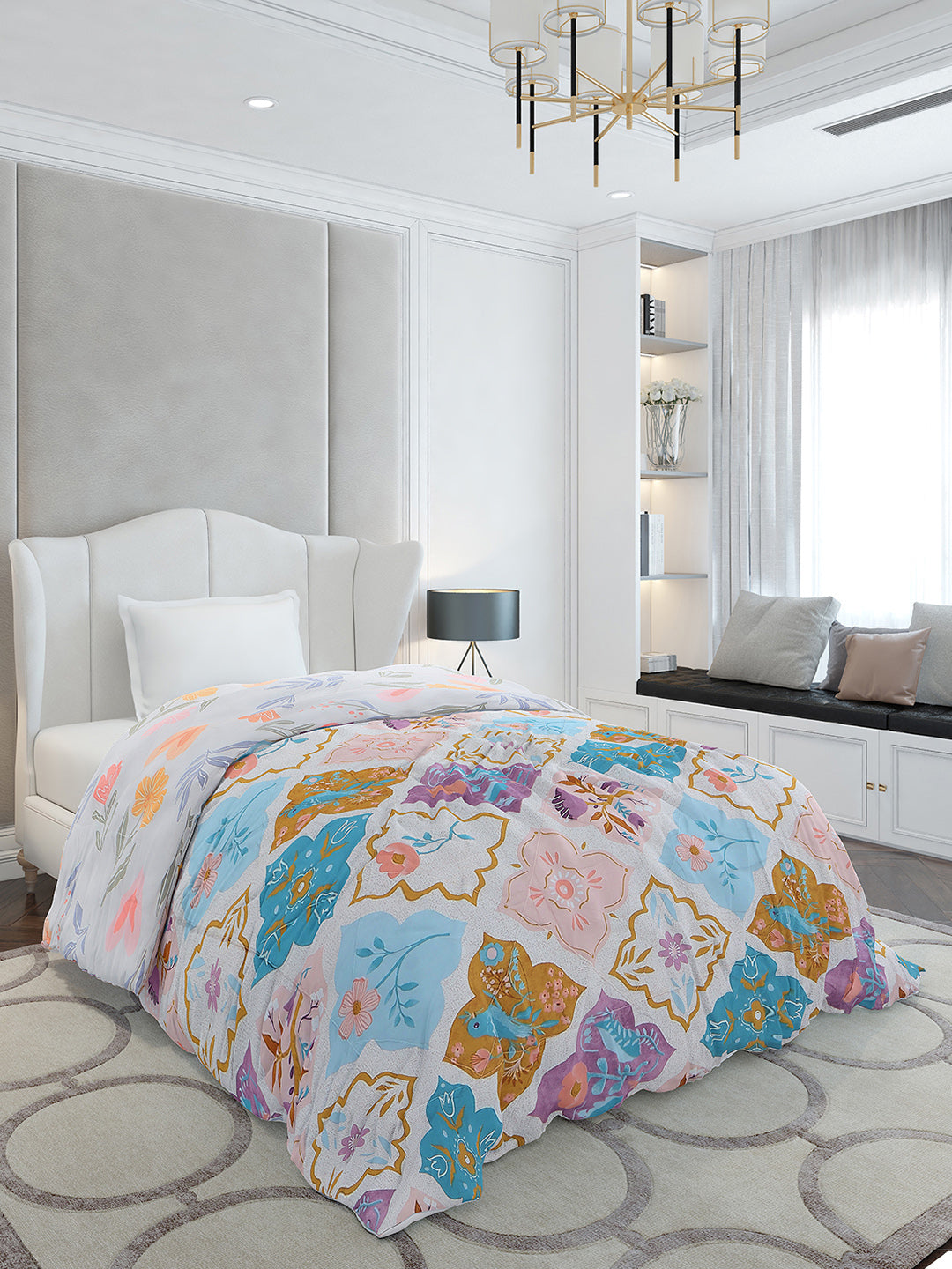 Printed Single Bed 120 GSM Comforter for AC Room - (Marvla)