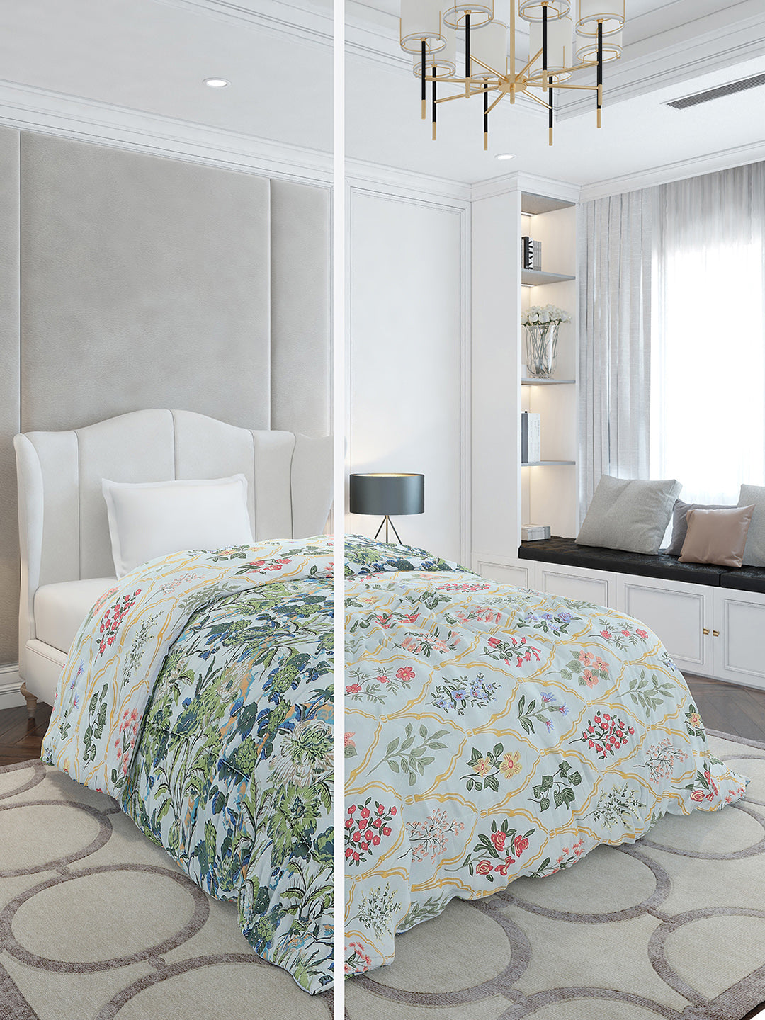 Printed Single Bed 120 GSM Comforter for AC Room - (Marvla)