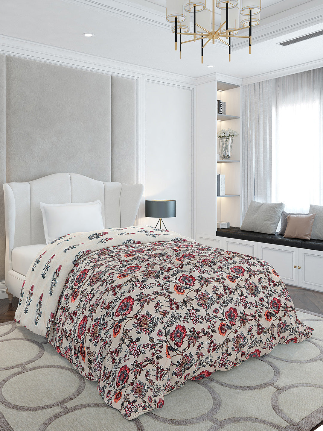 Printed Single Bed 120 GSM Comforter for AC Room - (Marvla)