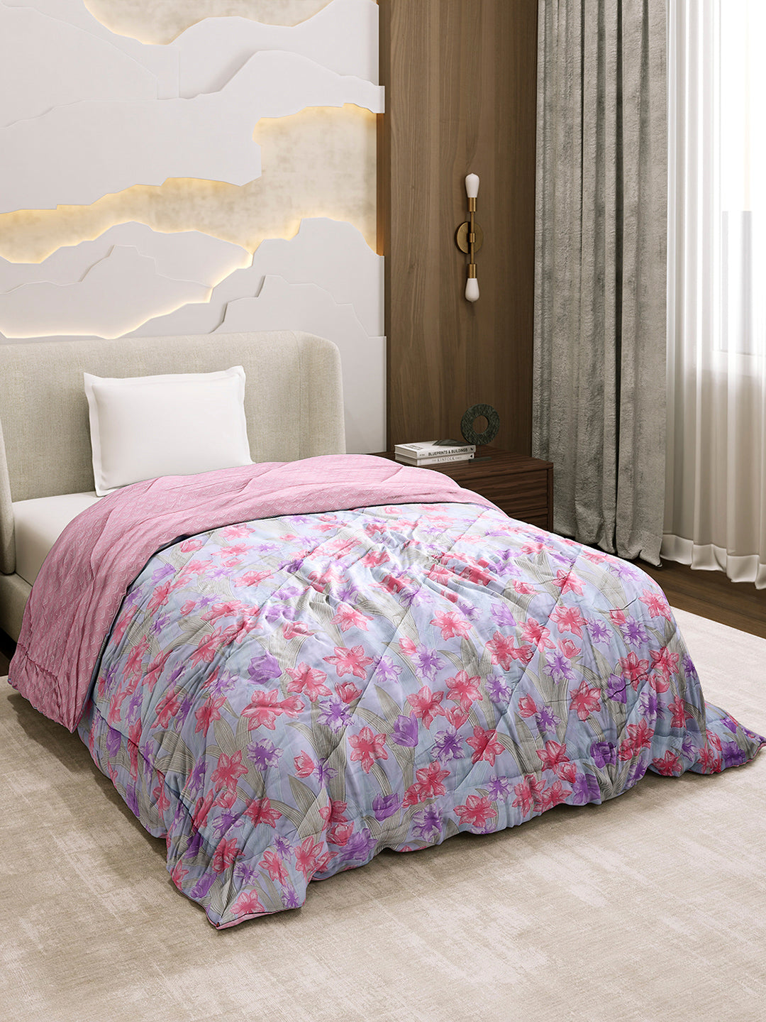 Printed Single Bed 3 Ply Comforter for AC Room - (Marvella)