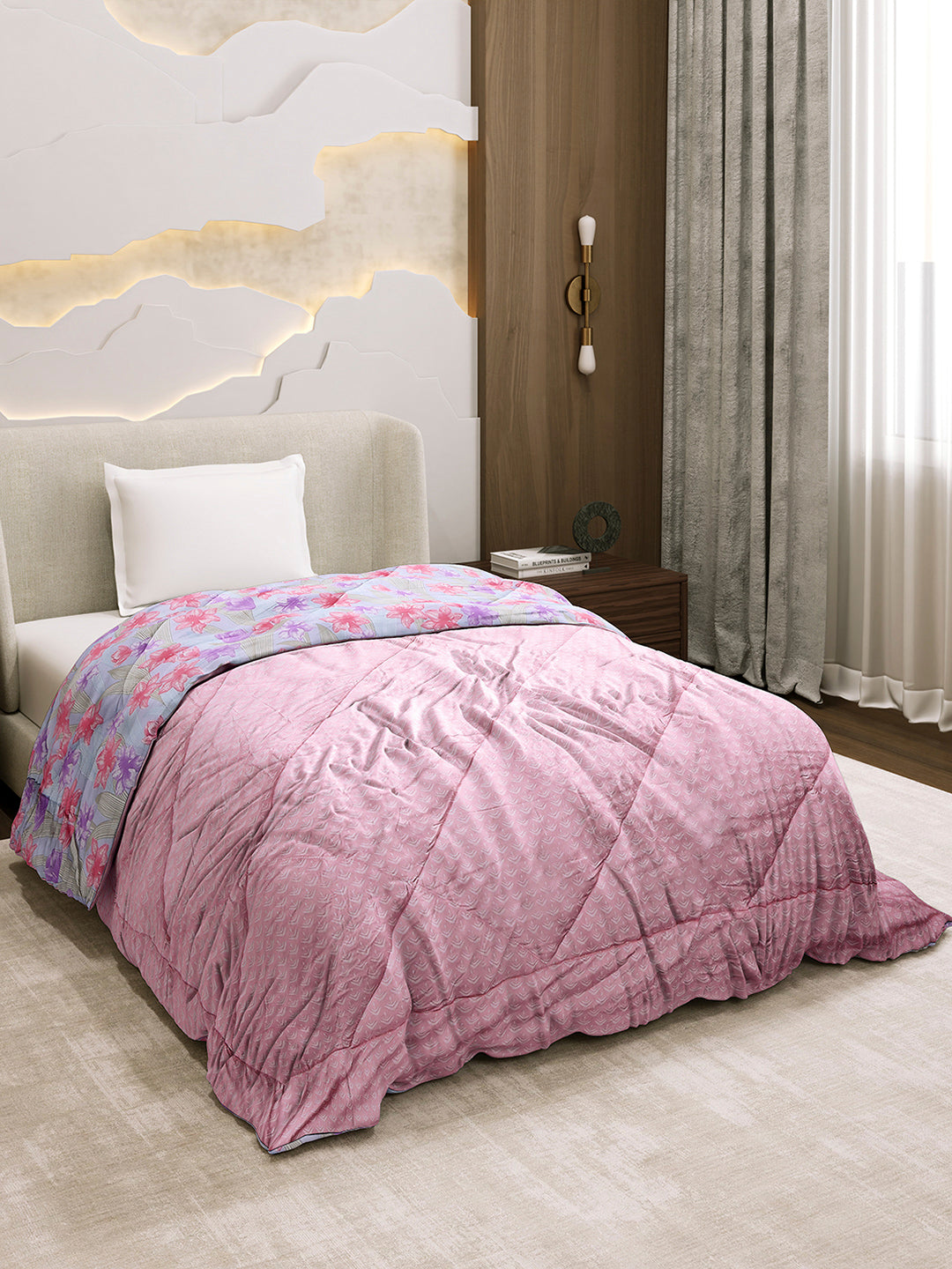 Printed Single Bed 3 Ply Comforter for AC Room - (Marvella)