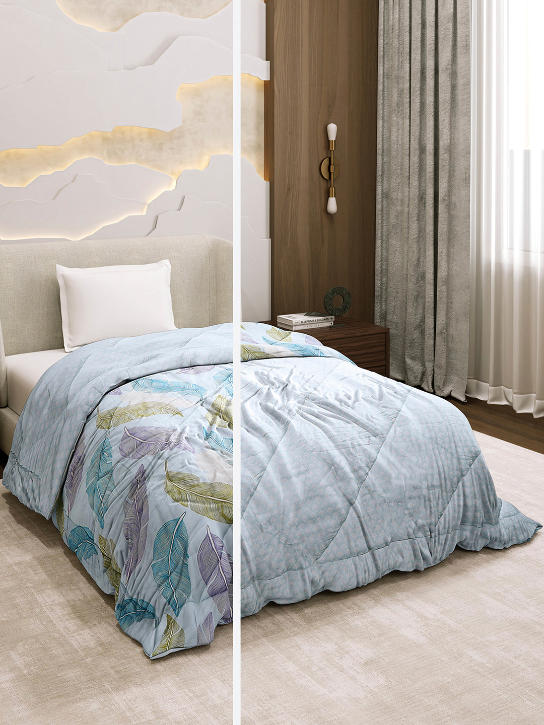 Printed Single Bed 3 Ply Comforter for AC Room - (Marvella)