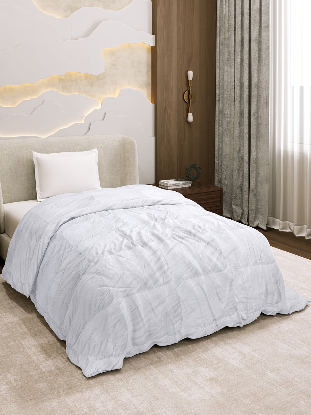 Solid Single Bed 233 GSM Comforter for AC Room (Microgel)
