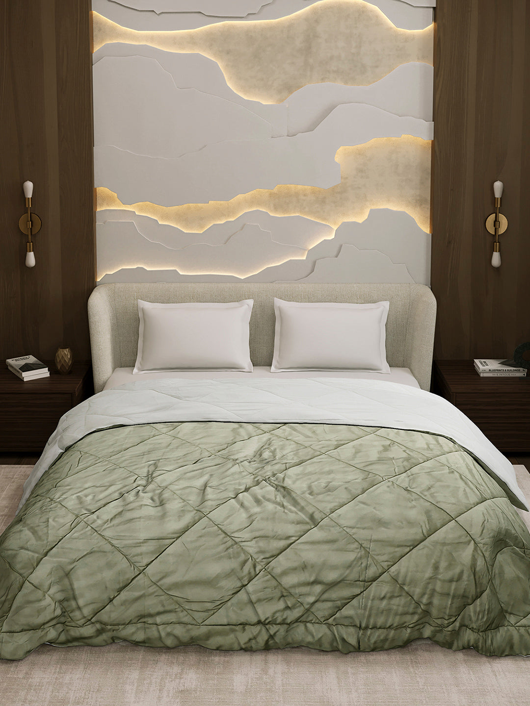 Solid Double Bed 3 Ply Comforter for AC Room - (Melange)