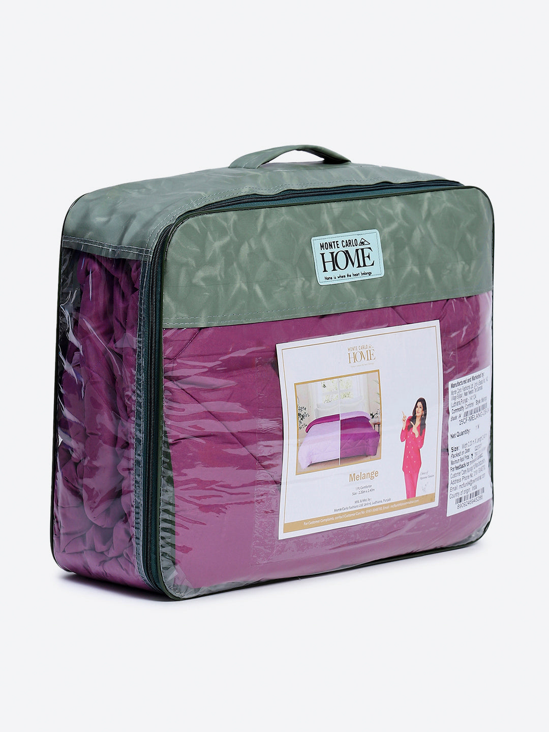 Solid Double Bed 3 Ply Comforter for AC Room - (Melange)