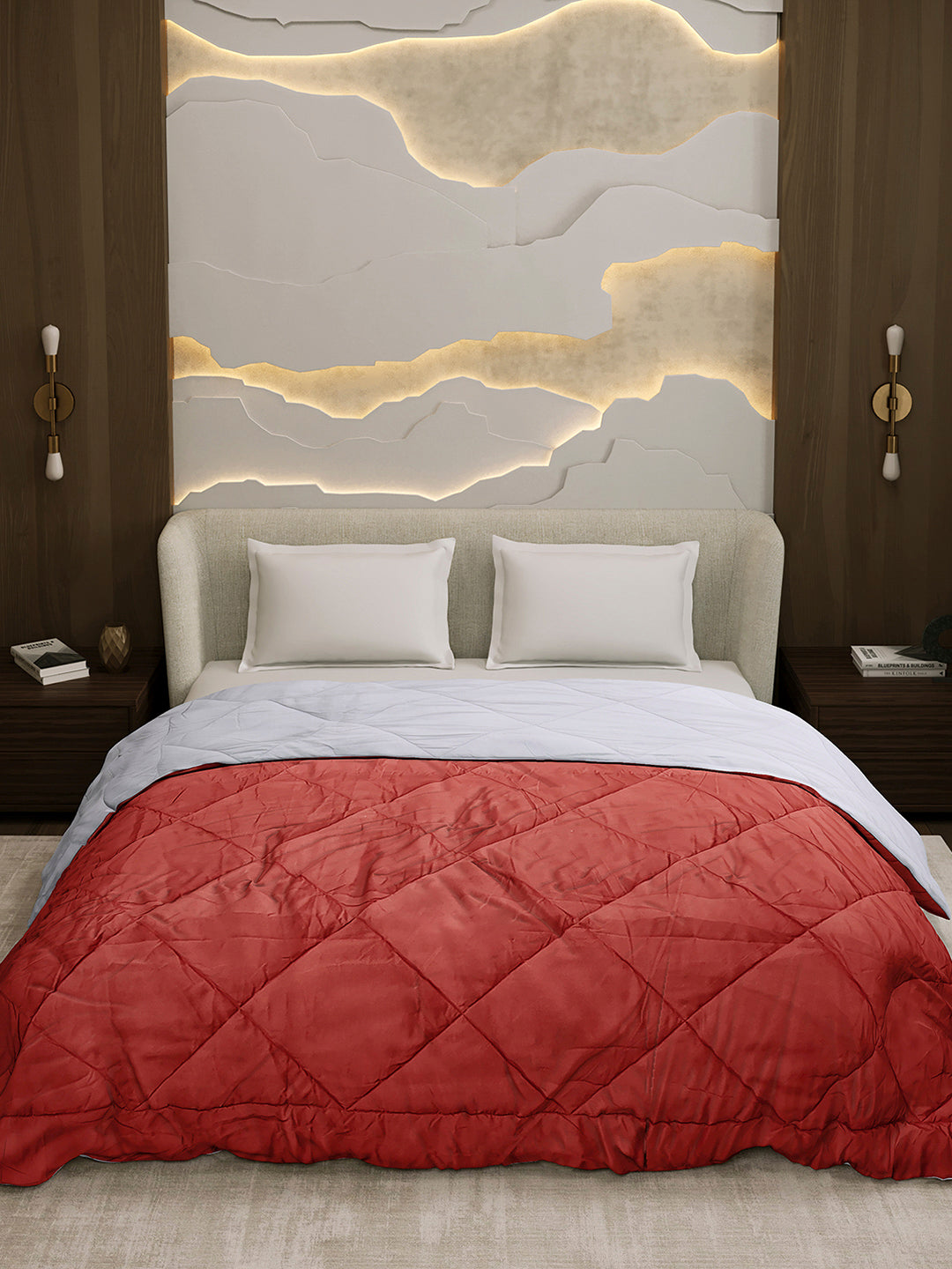 Solid Double Bed 3 Ply Comforter for AC Room - (Melange)