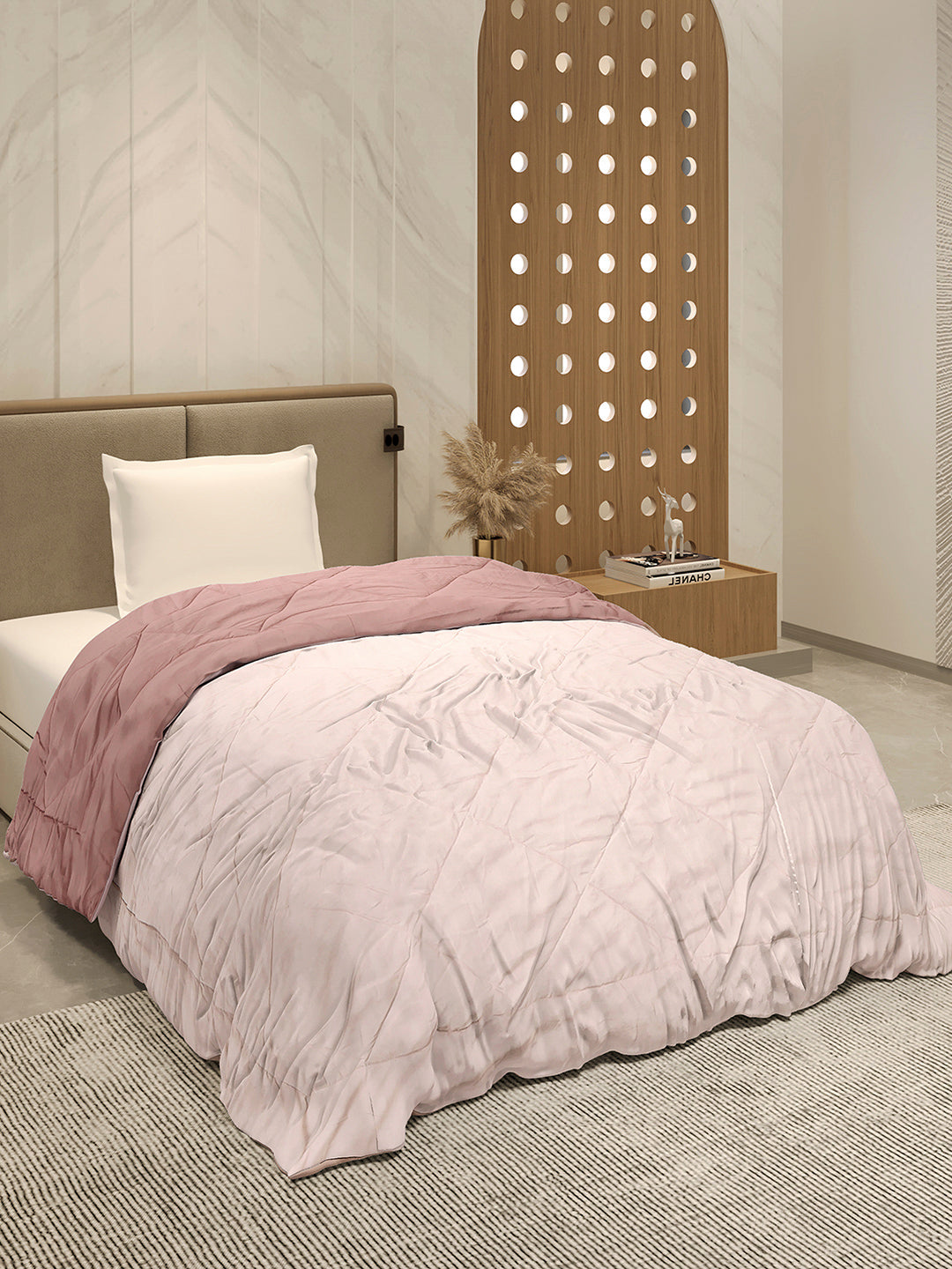 Solid Single Bed 3 Ply Comforter for AC Room - (Melange)