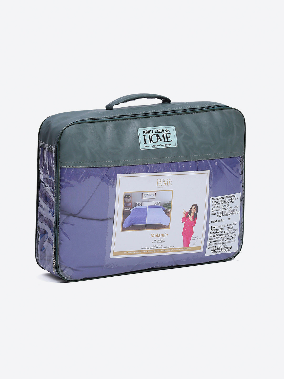 Solid Single Bed 3 Ply Comforter for AC Room - (Melange)