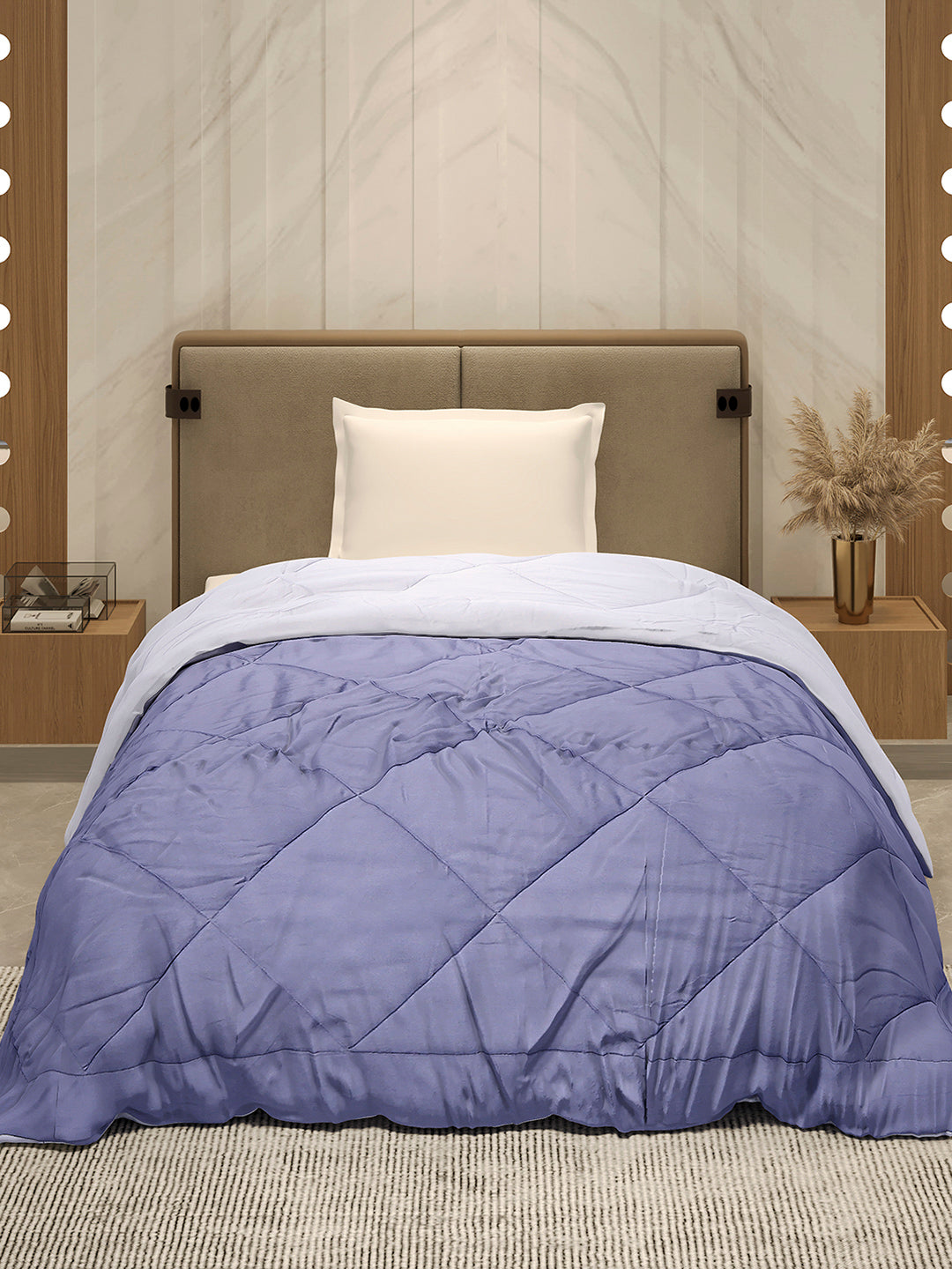 Solid Single Bed 3 Ply Comforter for AC Room - (Melange)