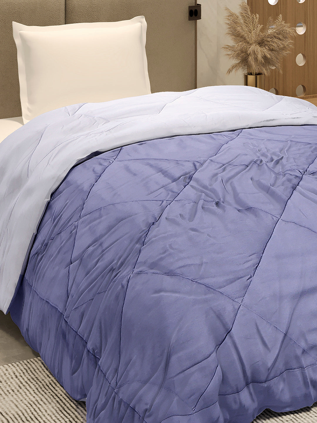 Solid Single Bed 3 Ply Comforter for AC Room - (Melange)