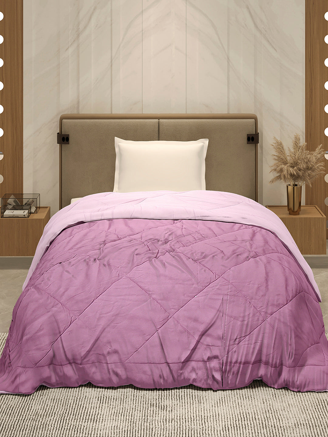 Solid Single Bed 3 Ply Comforter for AC Room - (Melange)