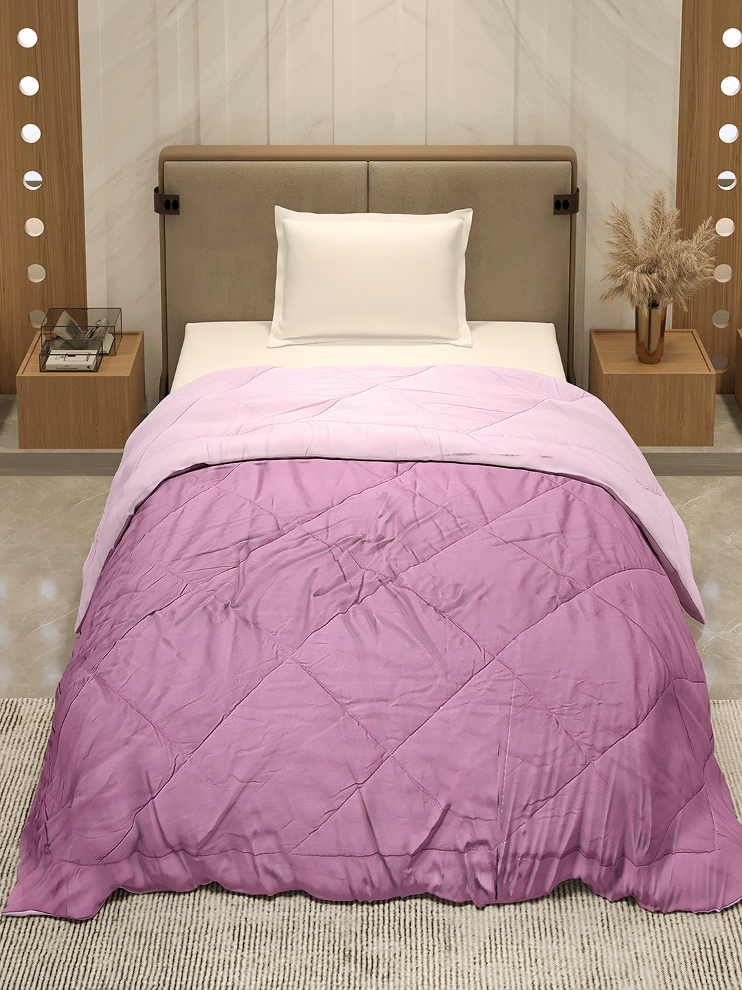 Solid Single Bed 3 Ply Comforter for AC Room - (Melange)