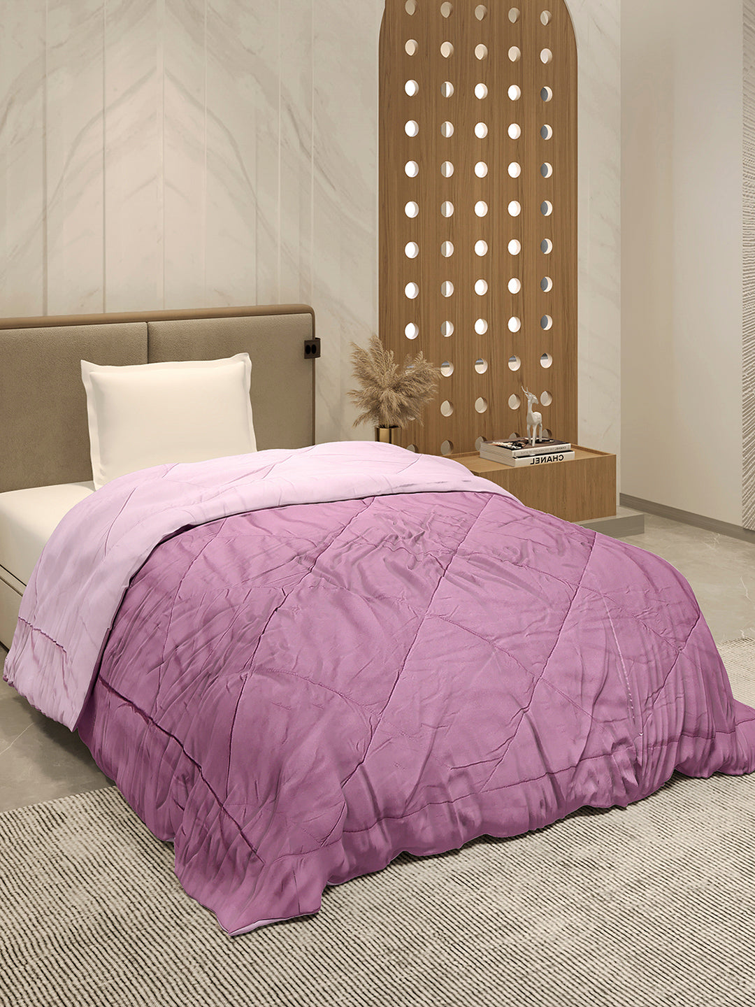 Solid Single Bed 3 Ply Comforter for AC Room - (Melange)