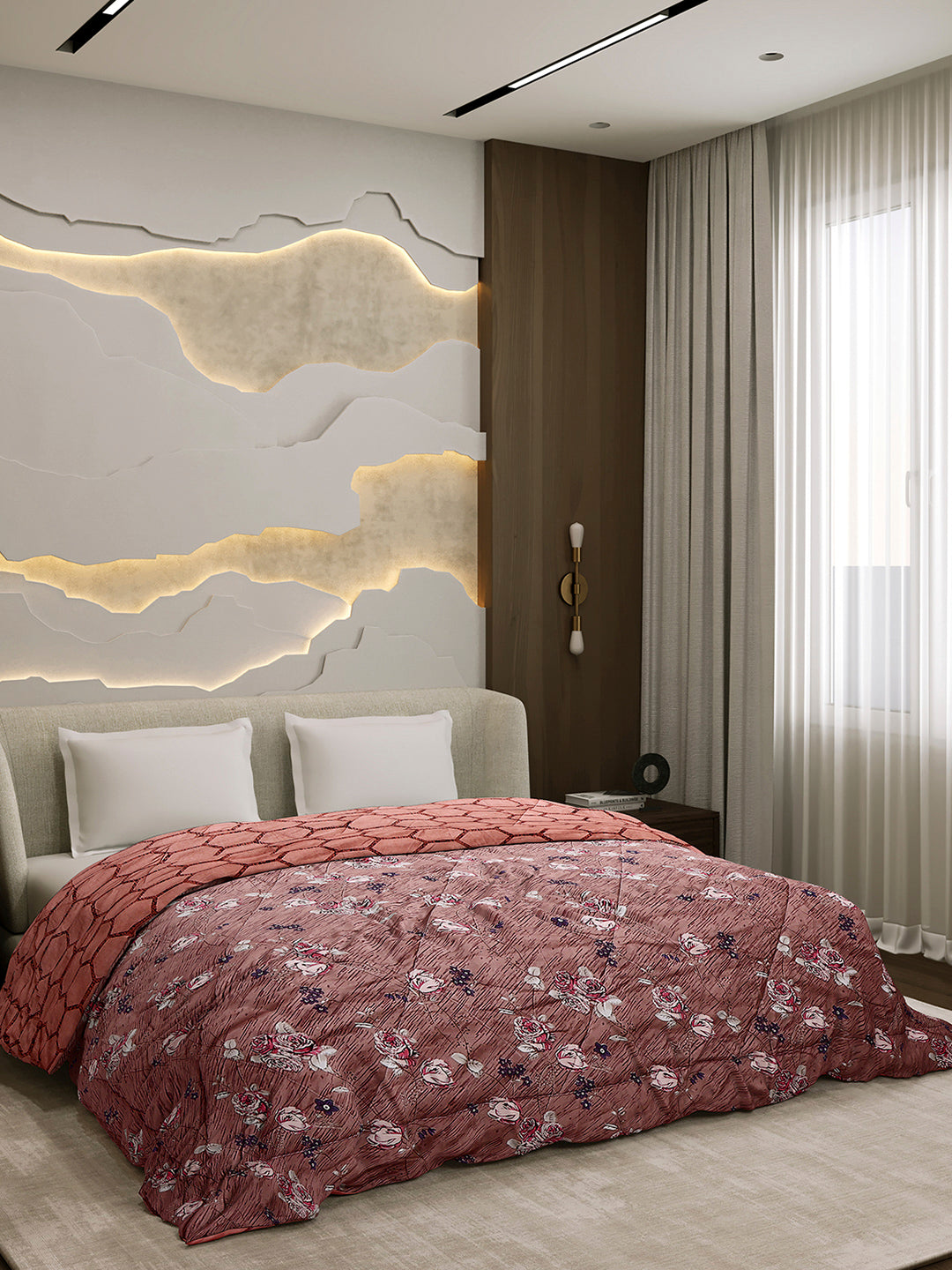 Printed Double Bed 3 Ply Comforter for AC Room - (Sanskriti)