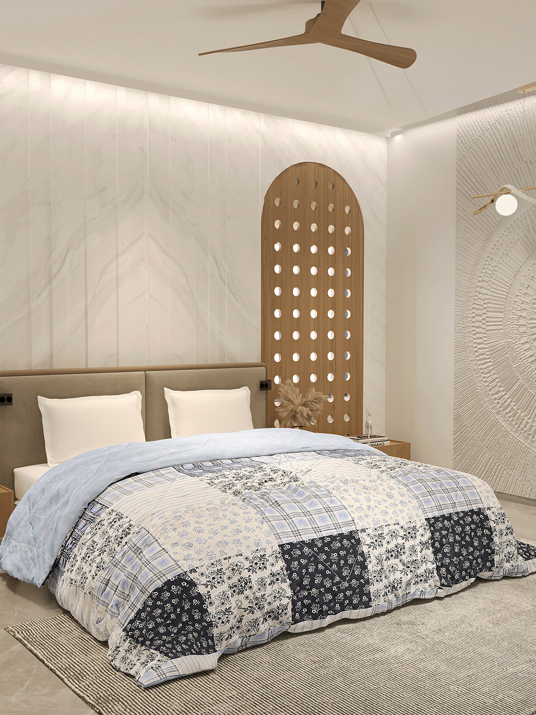 Printed Double Bed 3 Ply Comforter for AC Room - (Sanskriti)