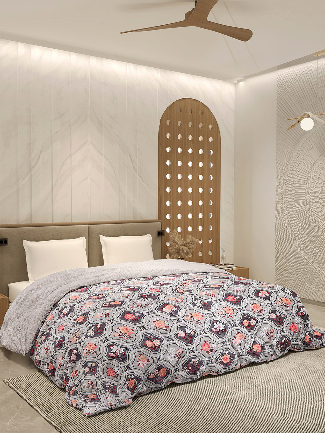 Printed Double Bed 3 Ply Comforter for AC Room - (Sanskriti)