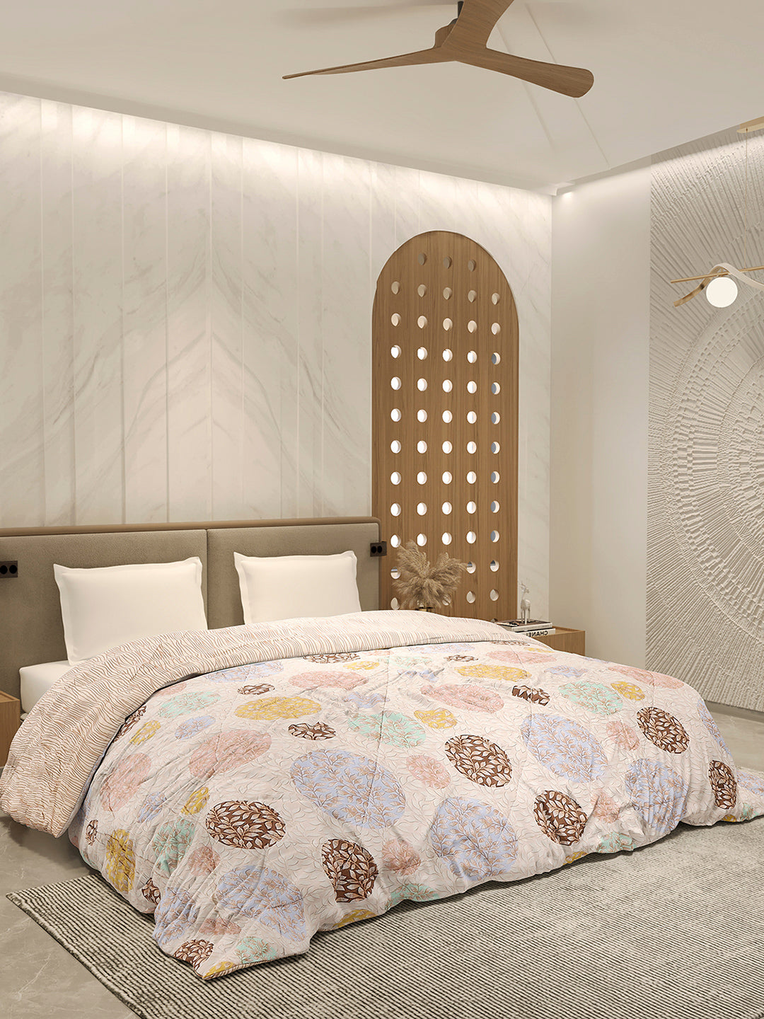 Printed Double Bed 3 Ply Comforter for AC Room - (Sanskriti)