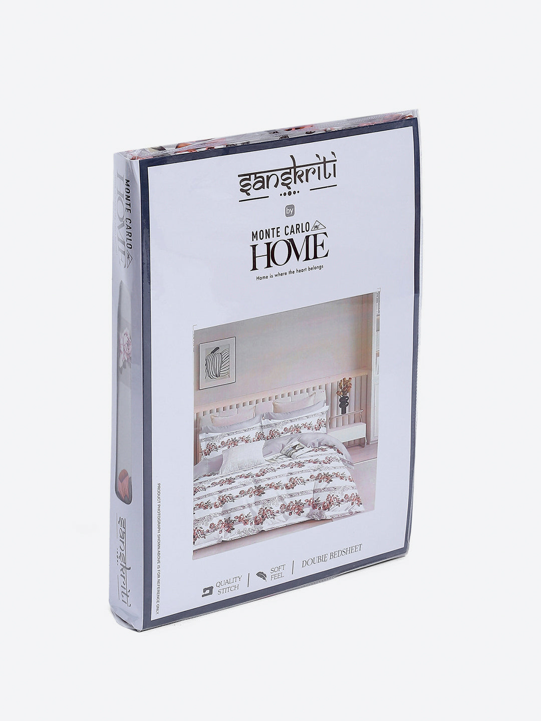 Printed Double Bed 130 GSM 4 Pc Bedding Set (1 Bedsheet, 1 AC Comforter & 2 Pillow Cover)