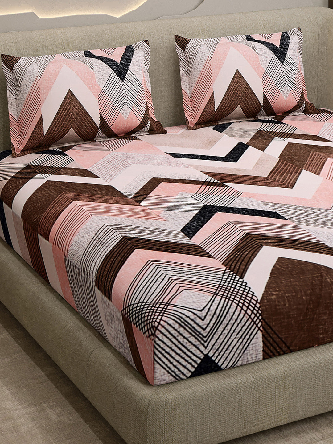 Printed Double Bed 130 GSM 4 Pc Bedding Set (1 Bedsheet, 1 AC Comforter & 2 Pillow Cover)