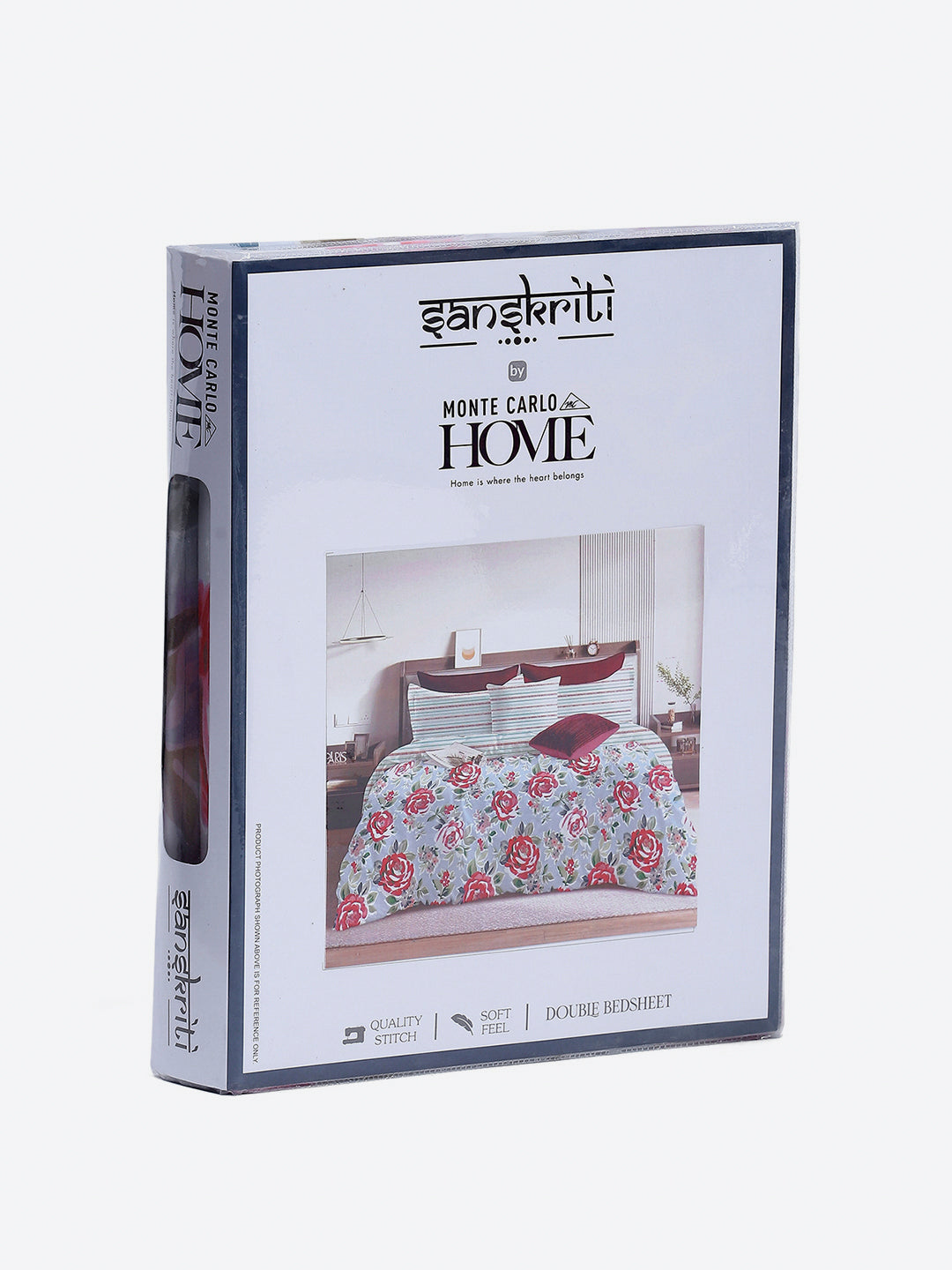 Printed Double Bed 130 GSM 4 Pc Bedding Set (1 Bedsheet, 1 AC Comforter & 2 Pillow Cover)