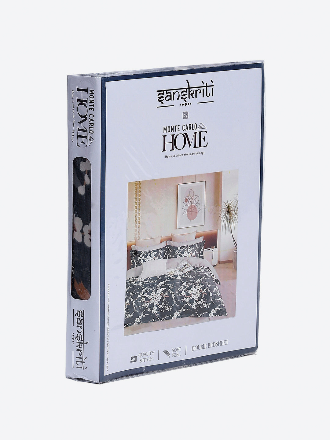 Printed Double Bed 130 GSM 4 Pc Bedding Set (1 Bedsheet, 1 AC Comforter & 2 Pillow Cover)