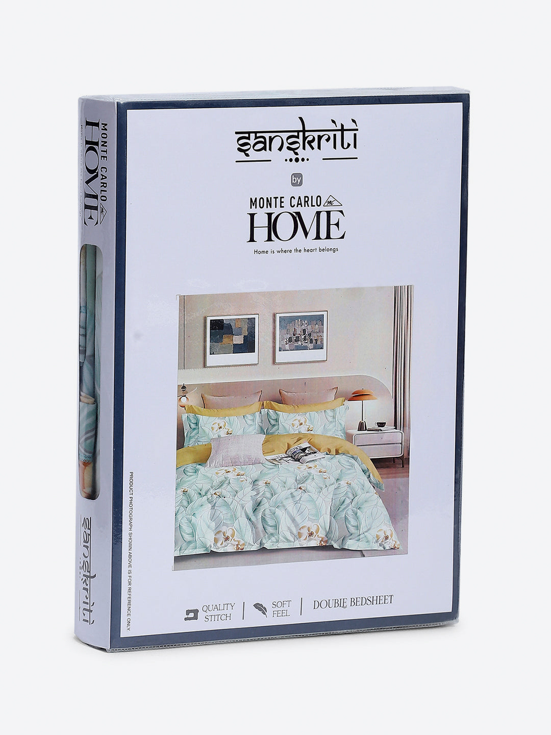 Printed Double Bed 130 GSM 4 Pc Bedding Set (1 Bedsheet, 1 AC Comforter & 2 Pillow Cover)