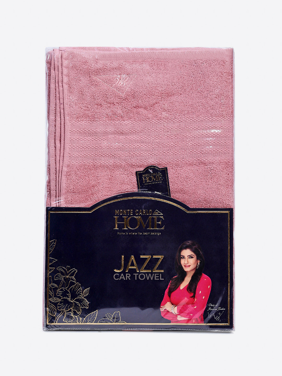 Light Pink Cotton Solid 400 GSM Car Towel (Jazz)