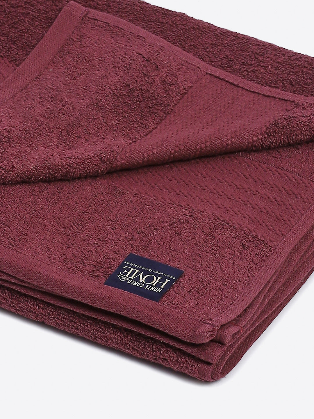 Maroon Cotton Solid 400 GSM Car Towel (Jazz)