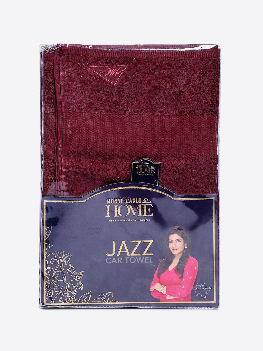 Maroon Cotton Solid 400 GSM Car Towel (Jazz)
