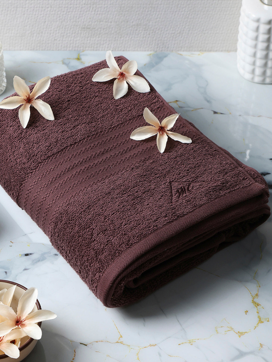 Brown Cotton Solid 400 GSM Car Towel (Jazz)
