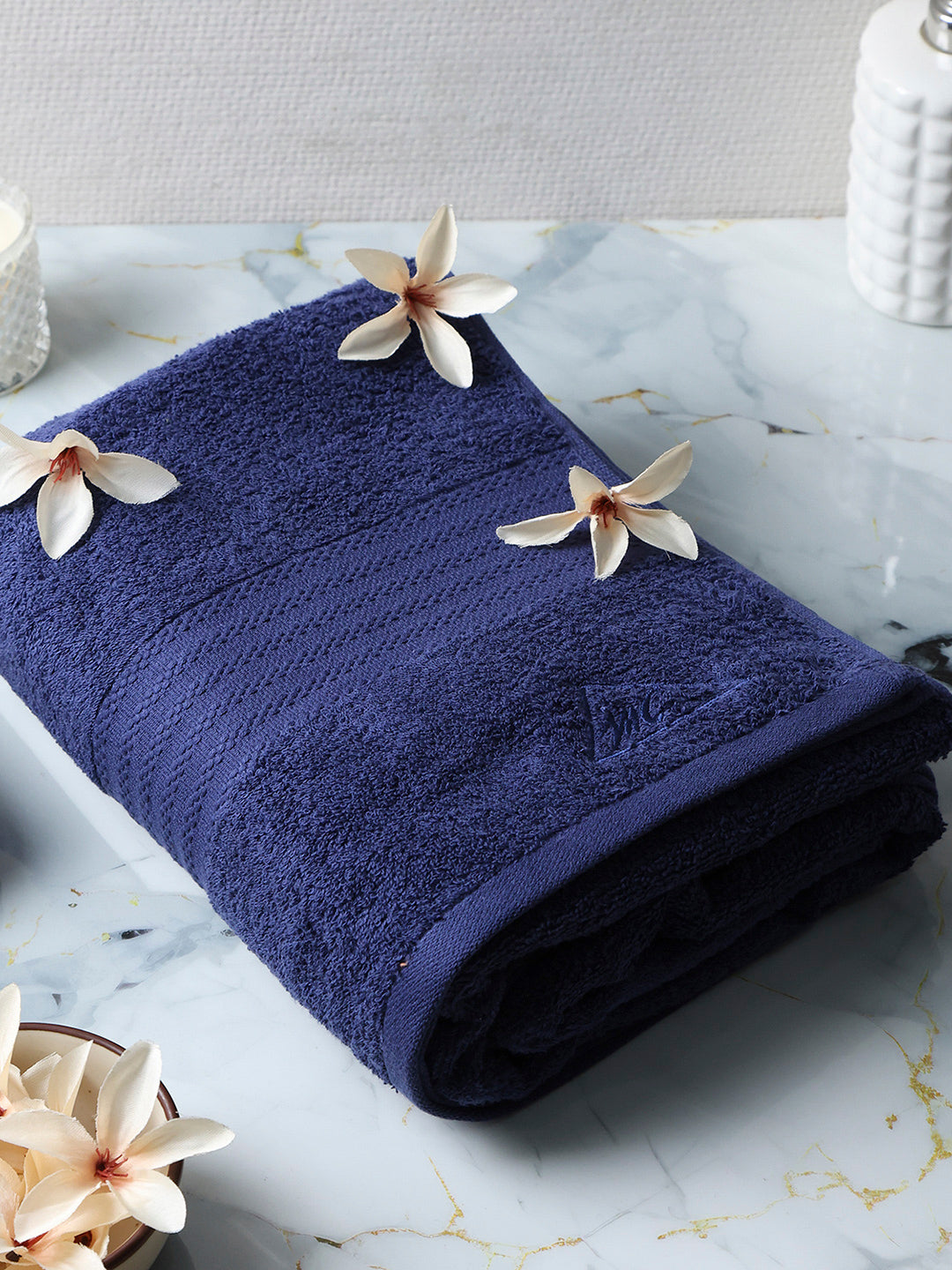 Royal Blue Cotton Solid 400 GSM Car Towel (Jazz)
