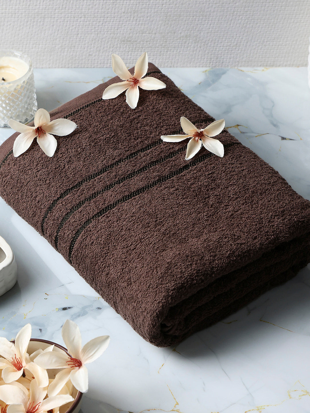 Brown Cotton Solid 350 GSM Car Towel (Soho)