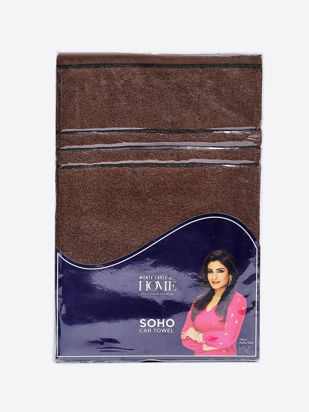 Brown Cotton Solid 350 GSM Car Towel (Soho)