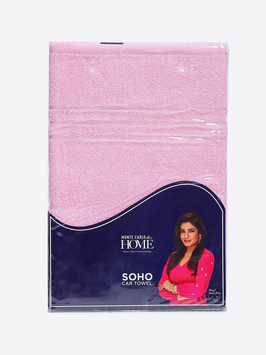 Light Pink Cotton Solid 350 GSM Car Towel (Soho)