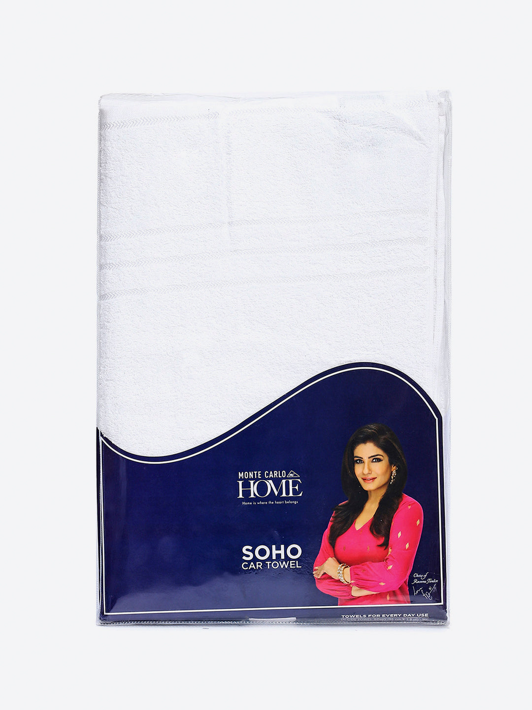 White Cotton Solid 350 GSM Car Towel (Soho)