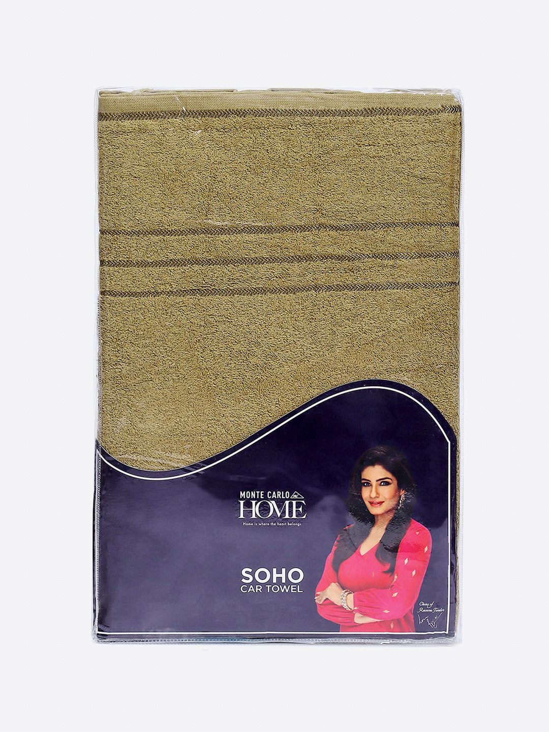 Olive Cotton Solid 350 GSM Car Towel (Soho)