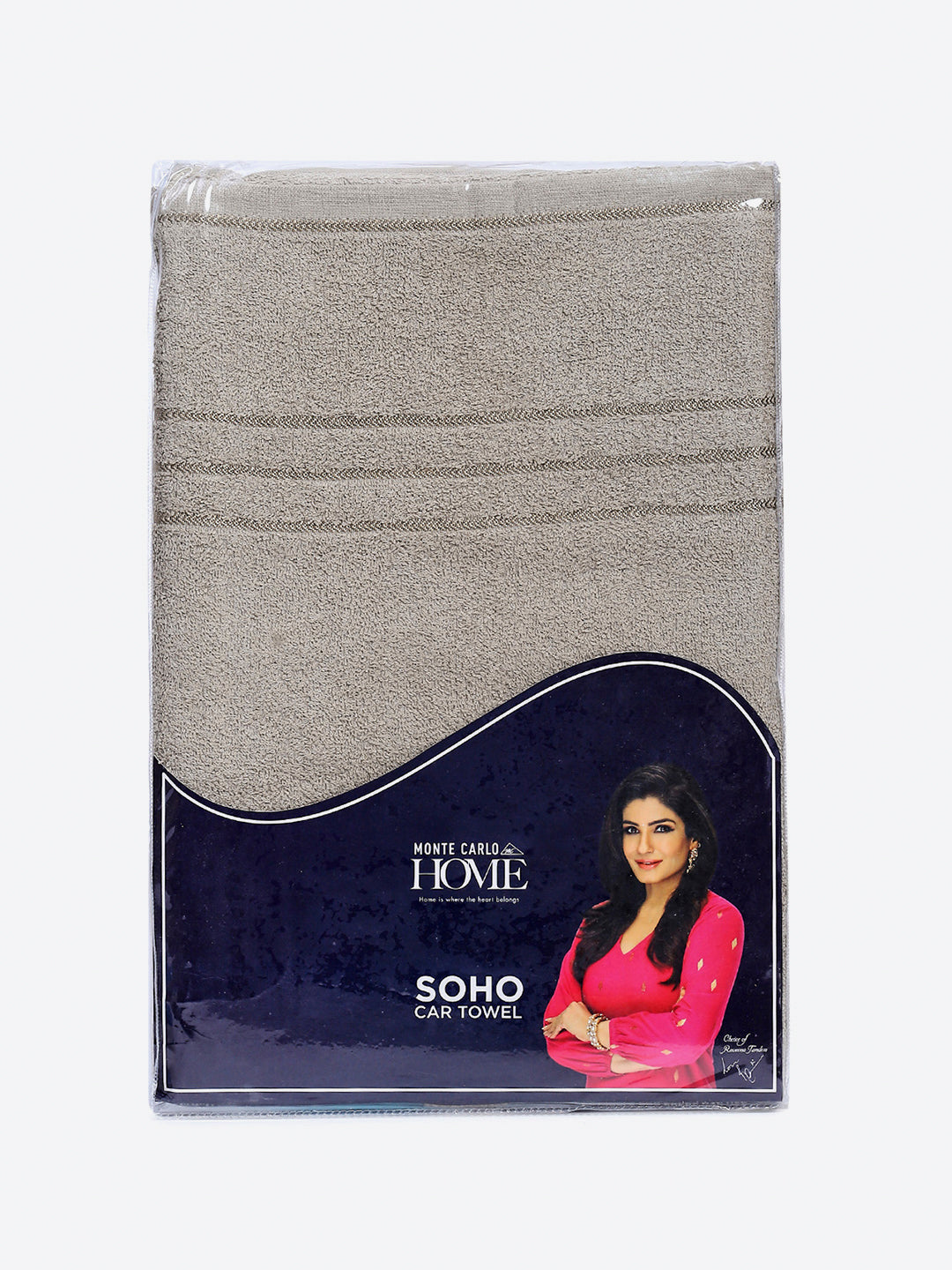 Grey Cotton Solid 350 GSM Car Towel (Soho)