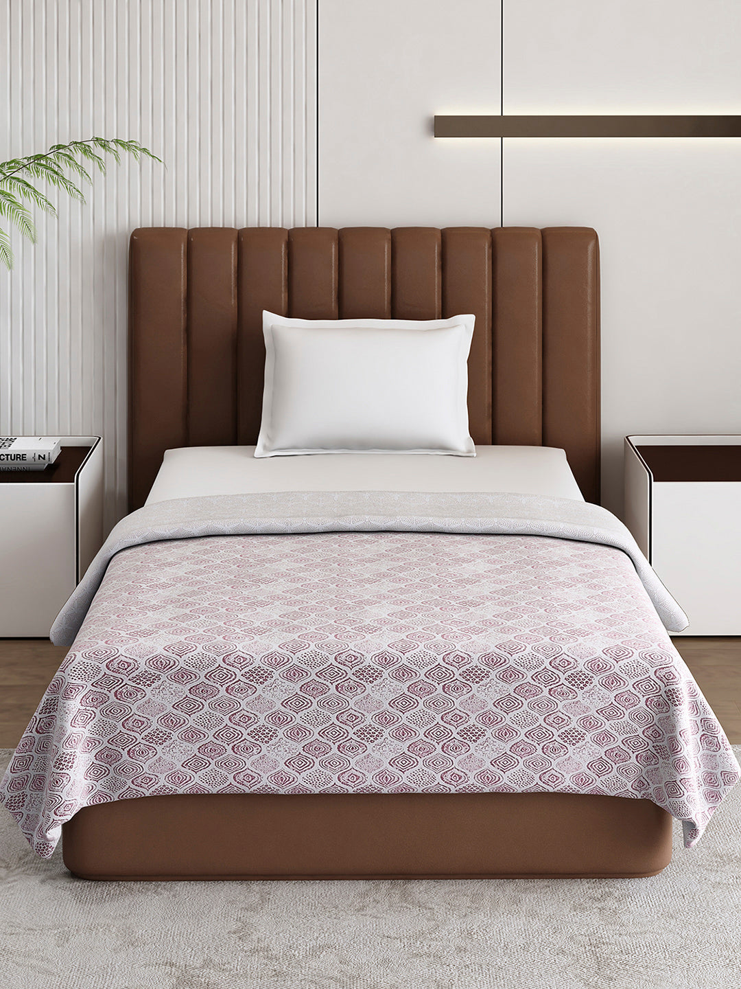 Floral Print Single Bed 150 GSM Dohar for Mild Winter - (Daisy)