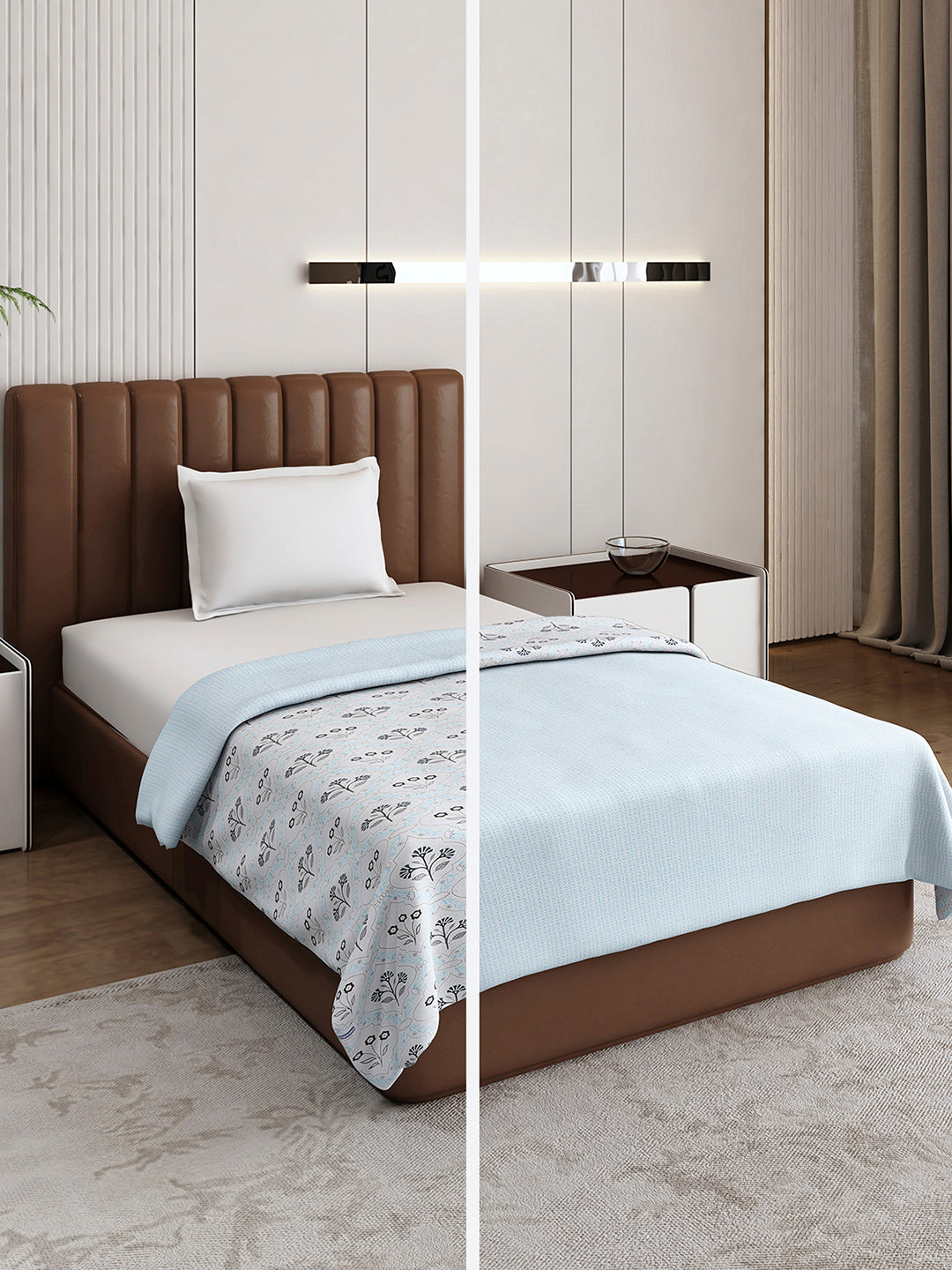 Floral Print Single Bed 150 GSM Dohar for Mild Winter - (Daisy)