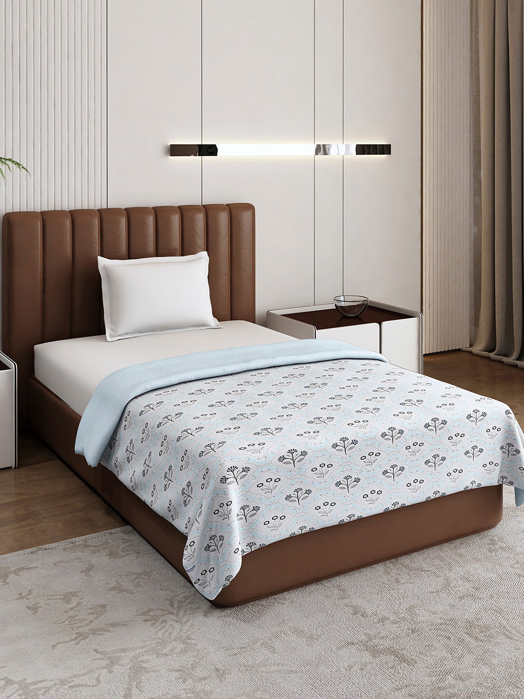 Floral Print Single Bed 150 GSM Dohar for Mild Winter - (Daisy)