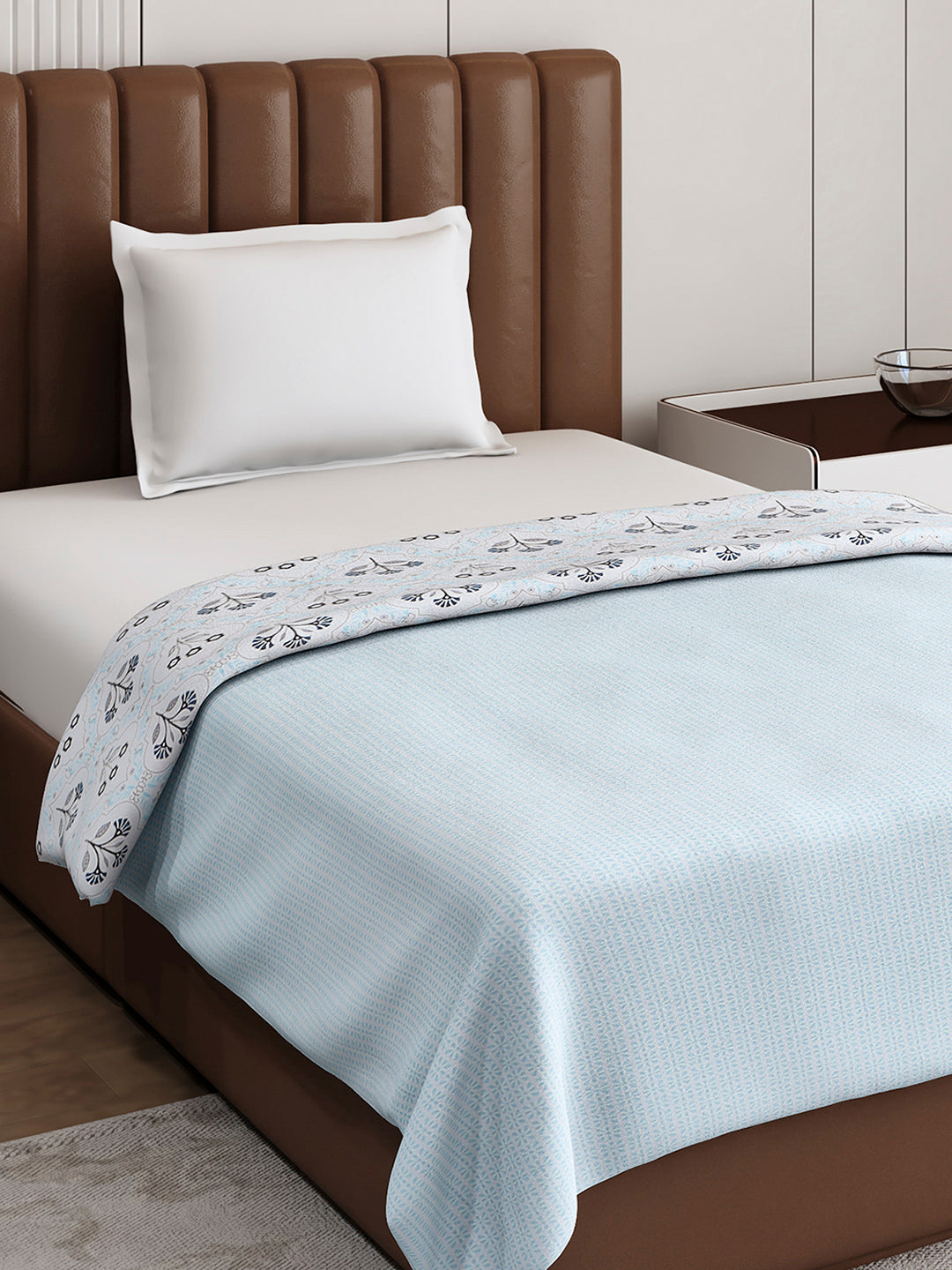 Floral Print Single Bed 150 GSM Dohar for Mild Winter - (Daisy)