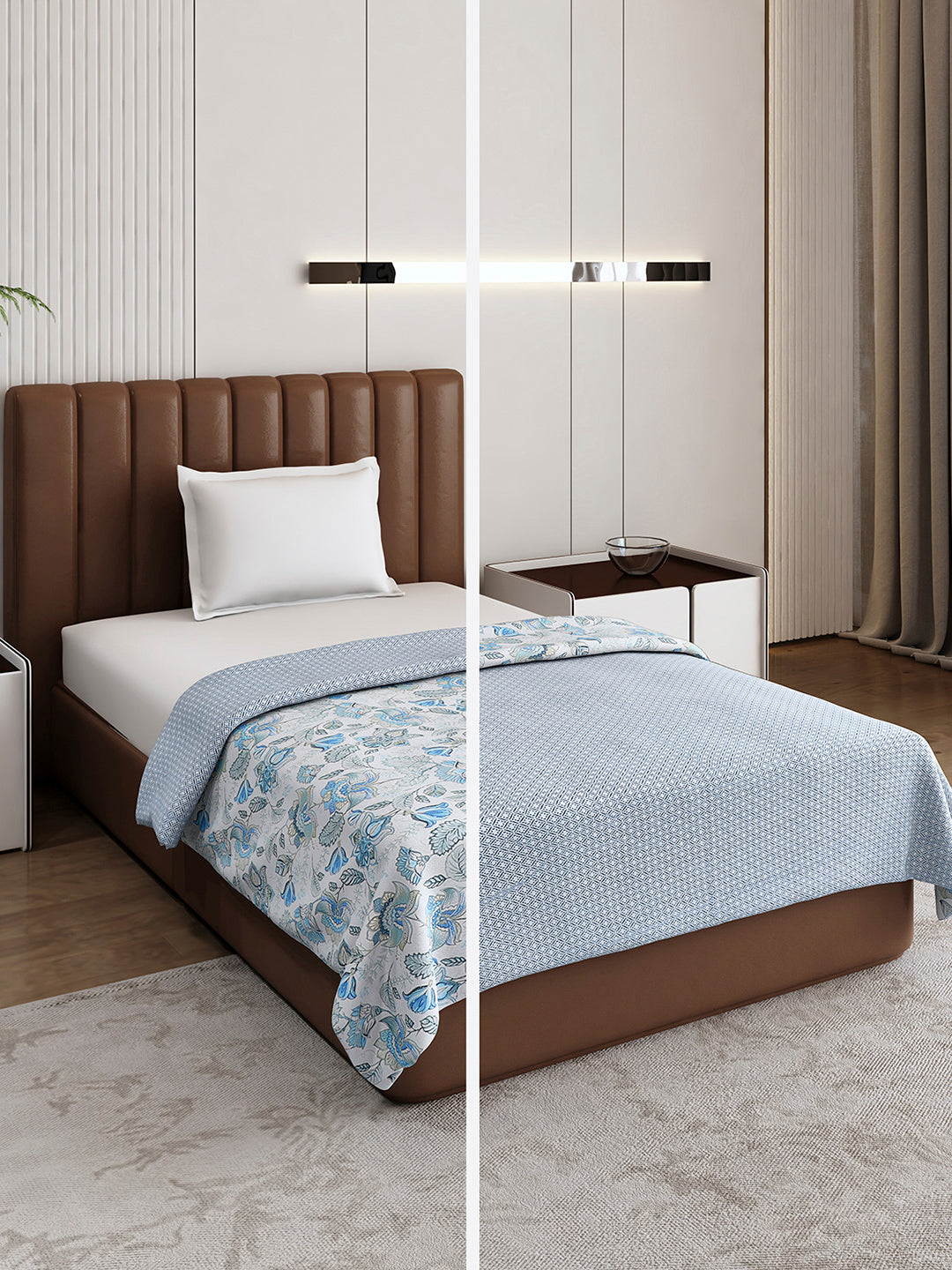 Floral Print Single Bed 150 GSM Dohar for Mild Winter - (Daisy)