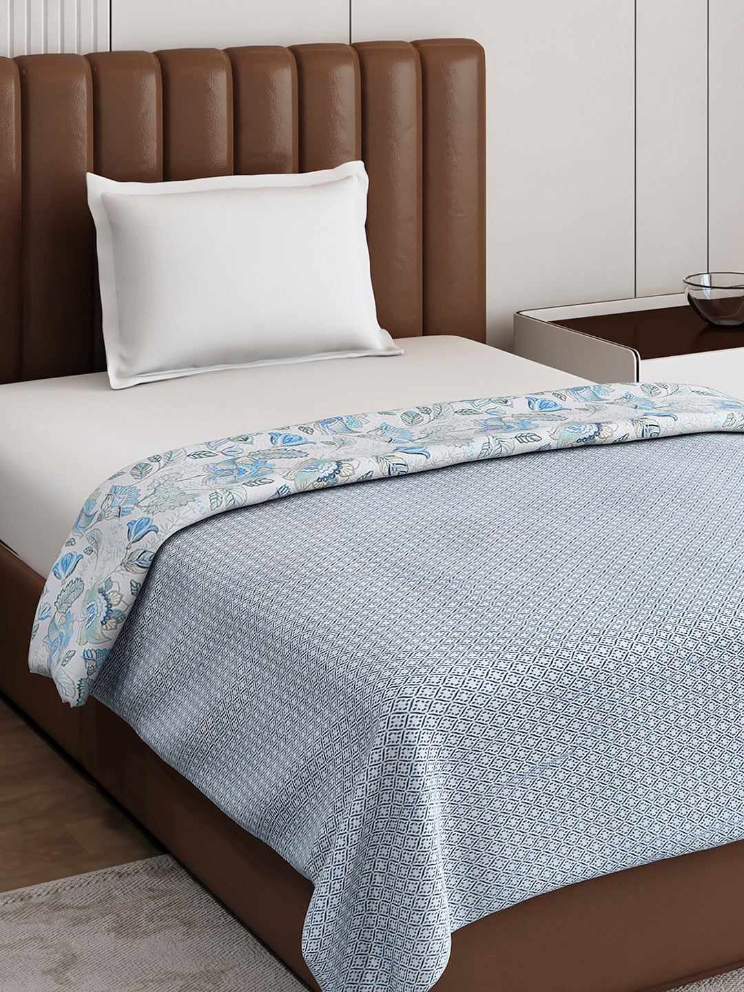 Floral Print Single Bed 150 GSM Dohar for Mild Winter - (Daisy)