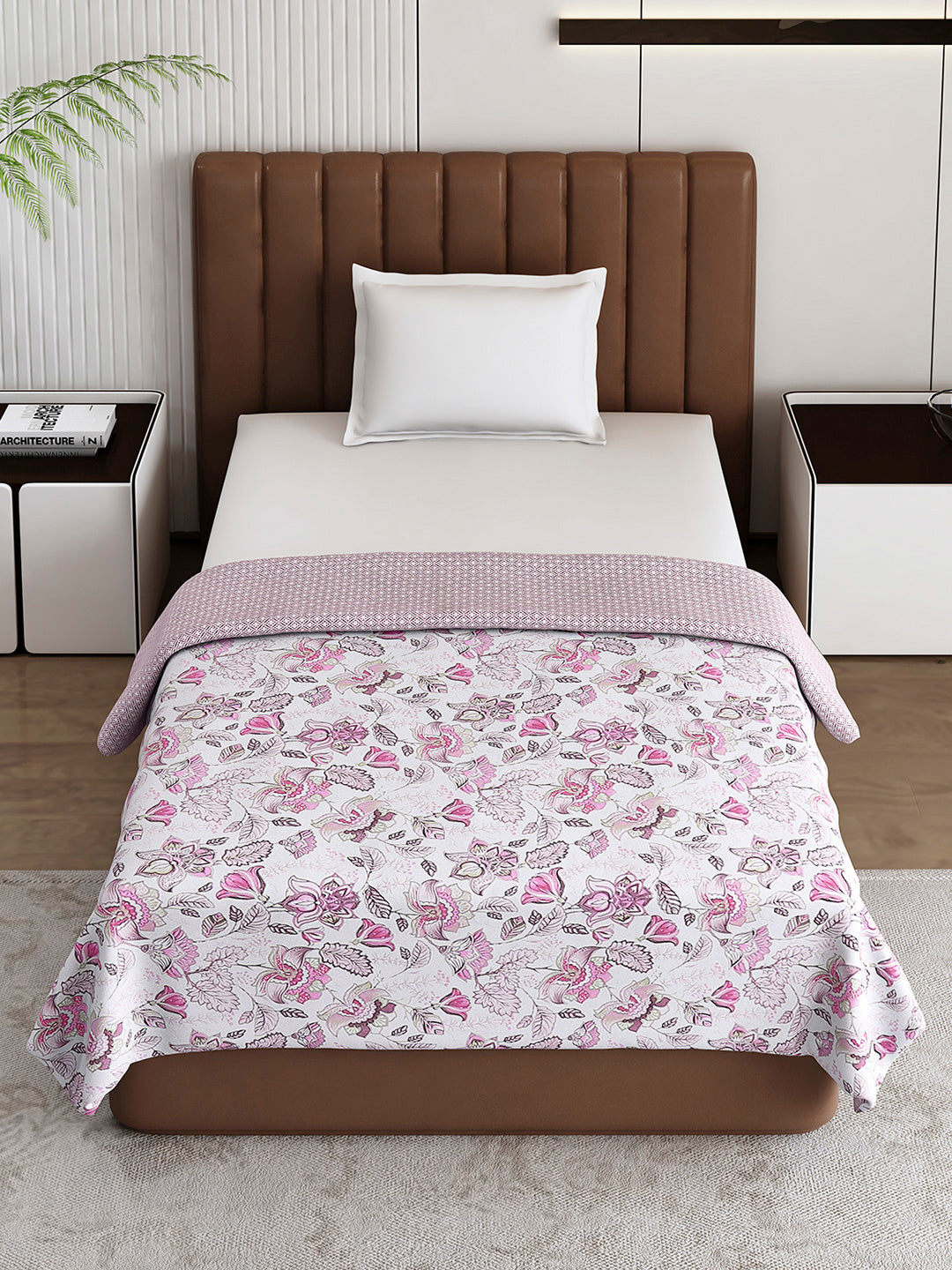 Floral Print Single Bed 150 GSM Dohar for Mild Winter - (Daisy)