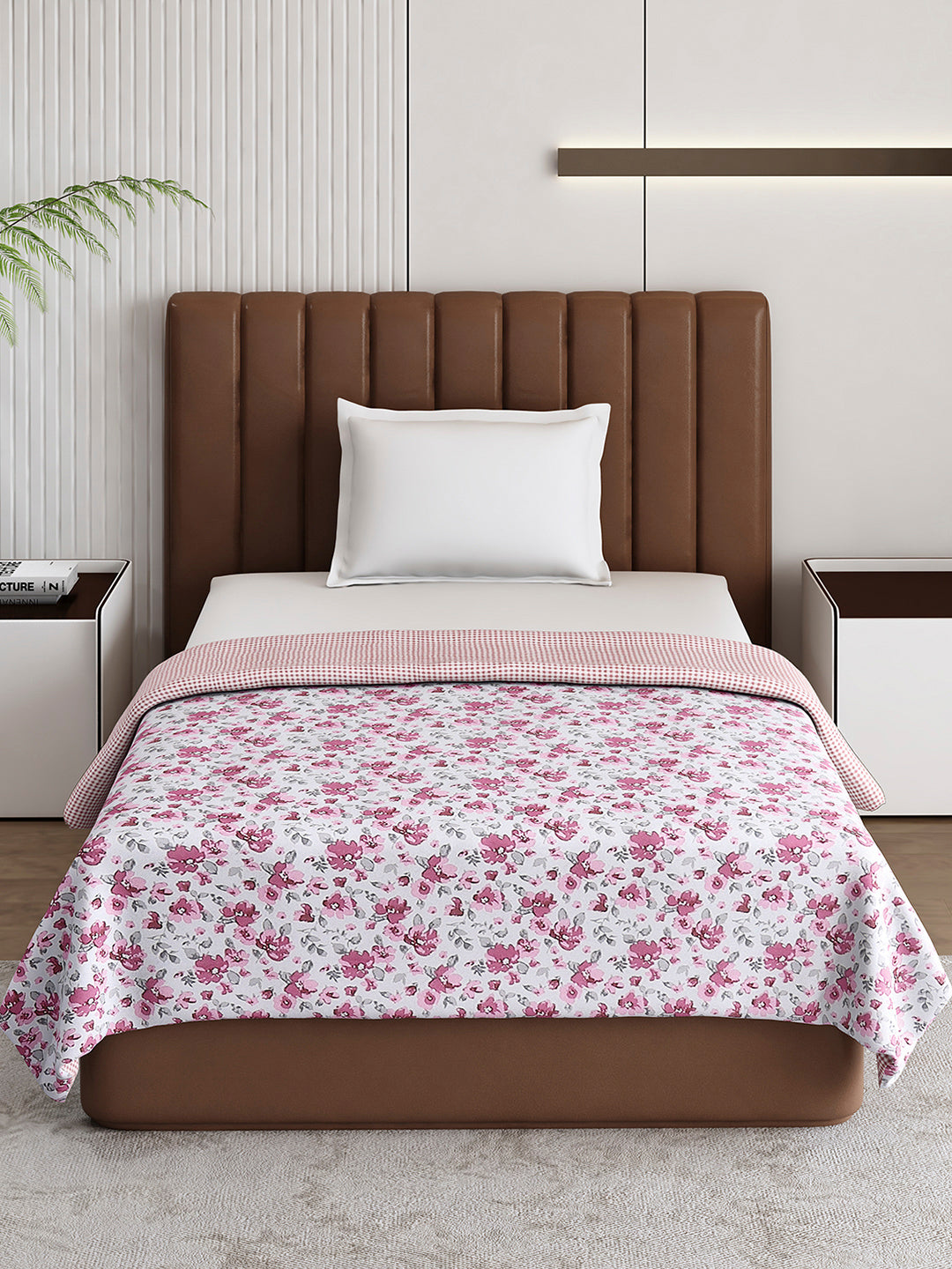 Floral Print Single Bed 150 GSM Dohar for Mild Winter - (Daisy)