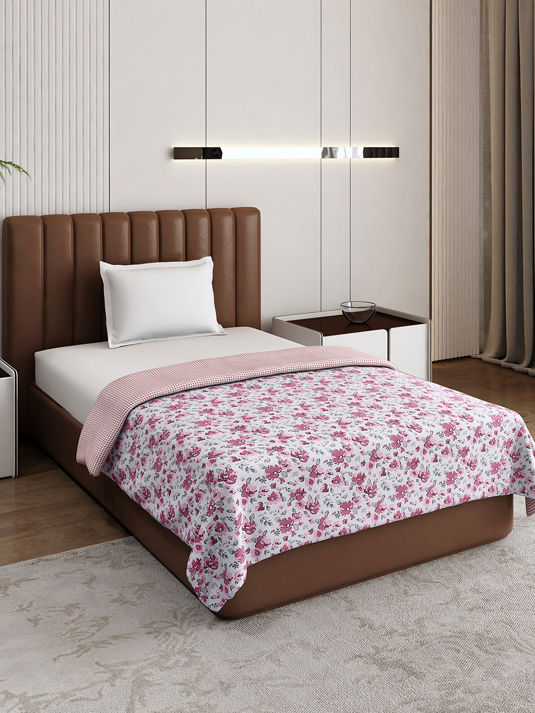 Floral Print Single Bed 150 GSM Dohar for Mild Winter - (Daisy)