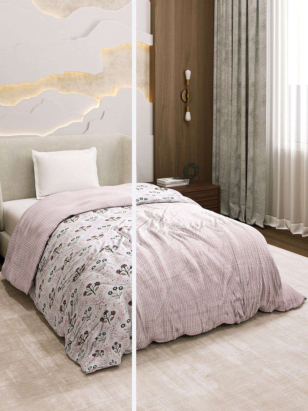 Printed Single Bed 1 Ply Dohar for Mild Winter - (Daisy)