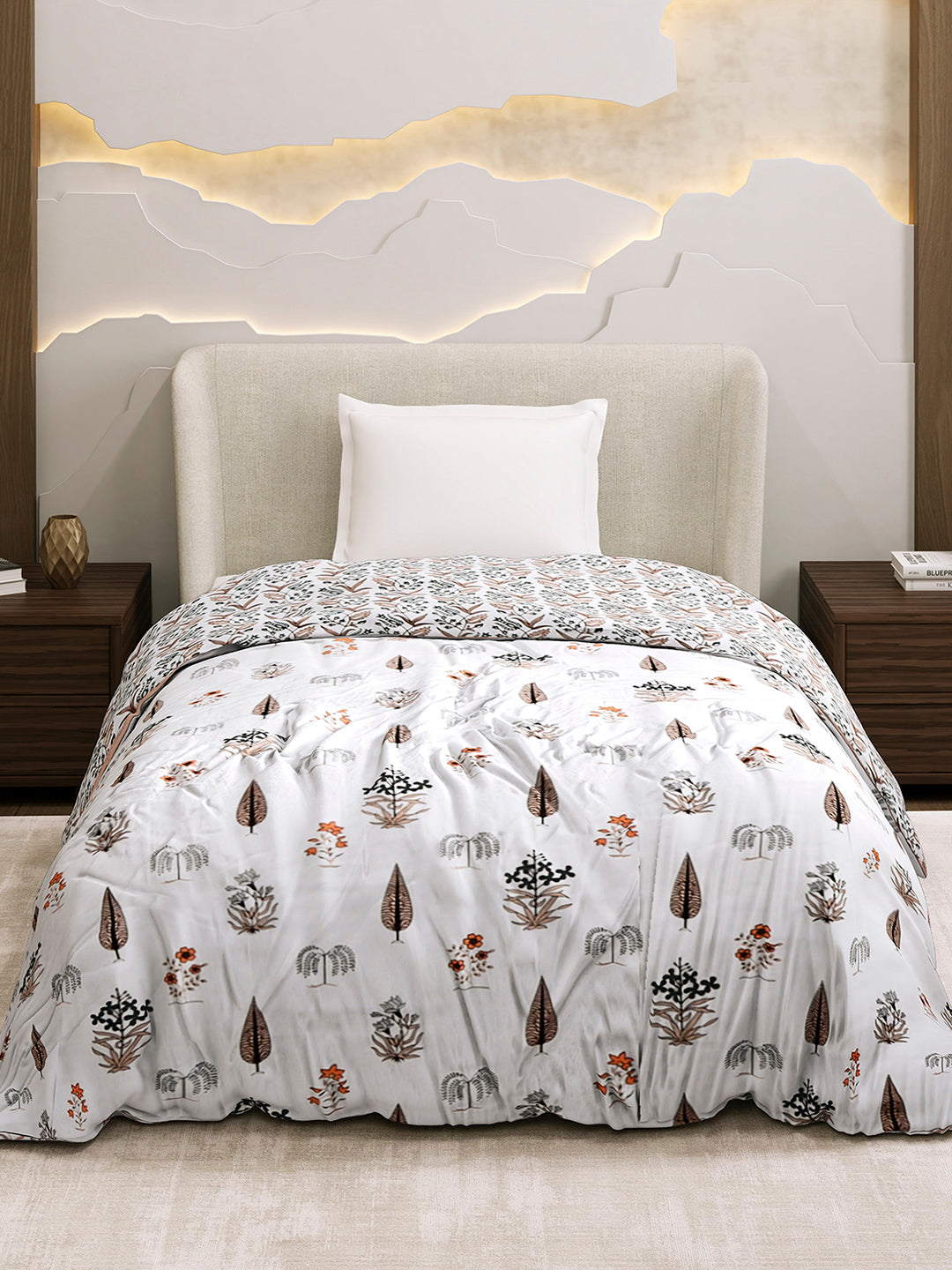Printed Single Bed 1 Ply Dohar for Mild Winter - (Daisy)