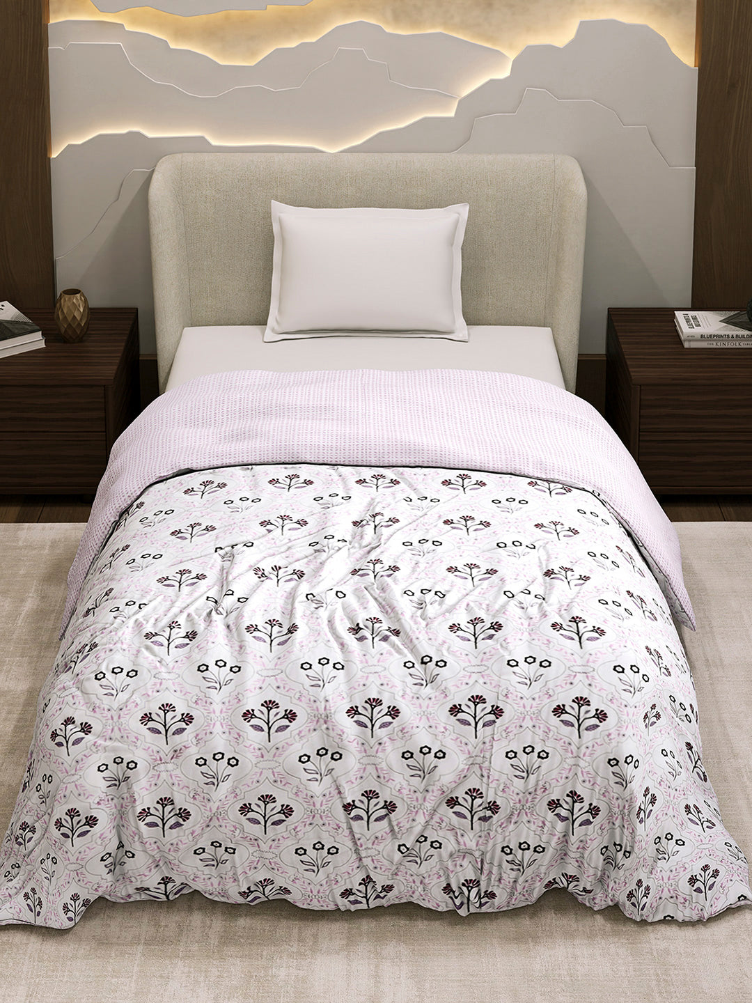 Printed Single Bed 1 Ply Dohar for Mild Winter - (Daisy)